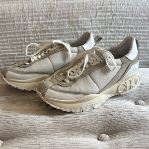 Jimmy Choo RAINE White and Tan Women's Sneakers size 41.5/11.5US